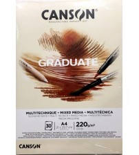 Canson Graduate 220 gr A4 30yp Natural Mixed Media
